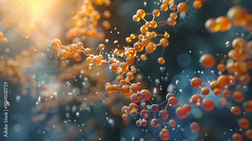  Protein Structure with Biological Concept, 3D Rendering