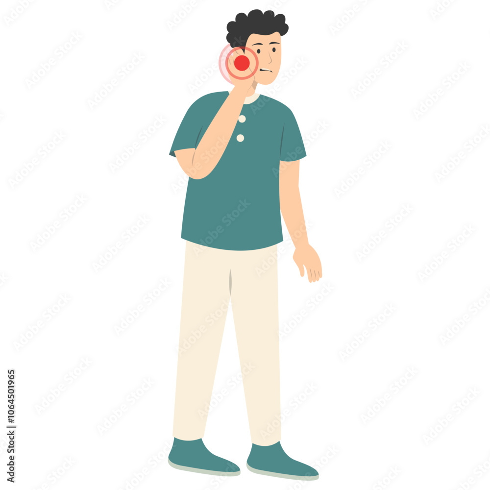 Guy Pain on Body Illustration Isolated on White Background. Painful Problem. Vector Character in Simple Cartoon Design. Guy Pain on Body Illustration Isolated on White Background. Painful Problem. Vector Character in Simple Cartoon Design.