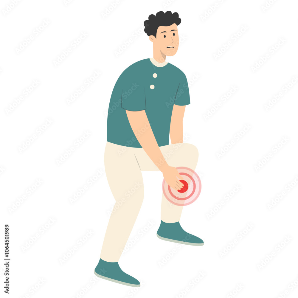 Guy Pain on Body Illustration Isolated on White Background. Painful Problem. Vector Character in Simple Cartoon Design. Guy Pain on Body Illustration Isolated on White Background. Painful Problem. Vector Character in Simple Cartoon Design.