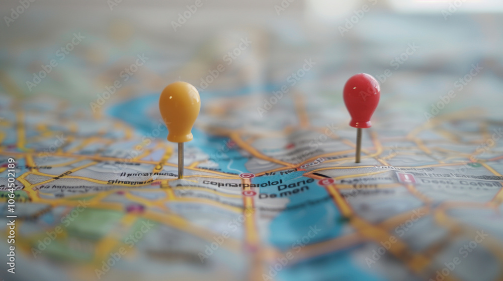 Abstract representation of a digital map with highlighted routes and glowing location pins, illustrating navigation or GPS technology. Abstract representation of a digital map with highlighted routes and glowing location pins, illustrating navigation or GPS technology.