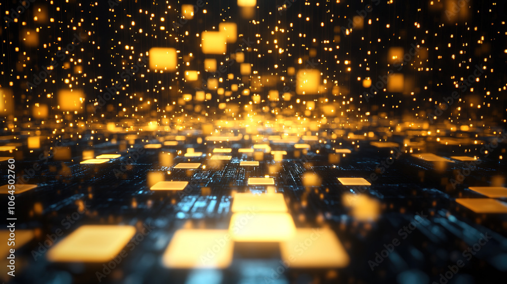 Obraz premium Technology inspired blue cube abstract background