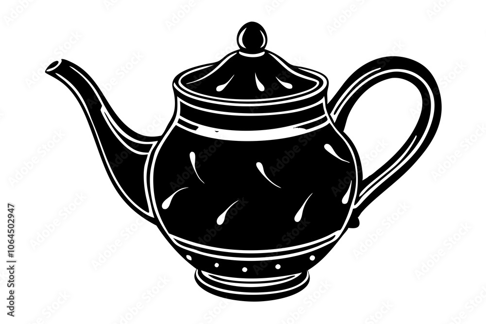 Hand painting of blue teapot vector art illustration Hand painting of blue teapot vector art illustration