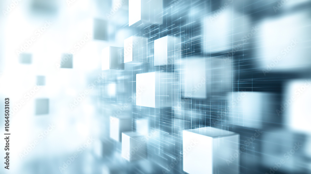 Technology inspired blue cube abstract background Technology inspired blue cube abstract background
