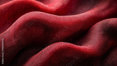 A close-up of flowing red fabric, showcasing texture and movement.