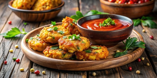 Crispy Corn Fritters with Spicy Sauce - Delicious Snack Recipe