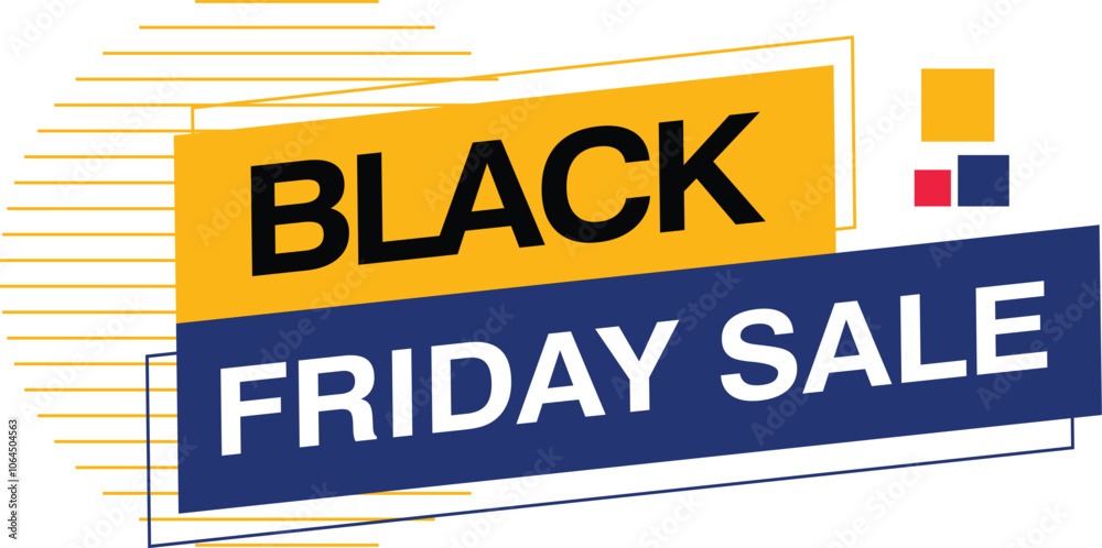 Fototapeta premium Black Friday Sale tag special offer banner super deal sign element yellow, black, abstract set creative