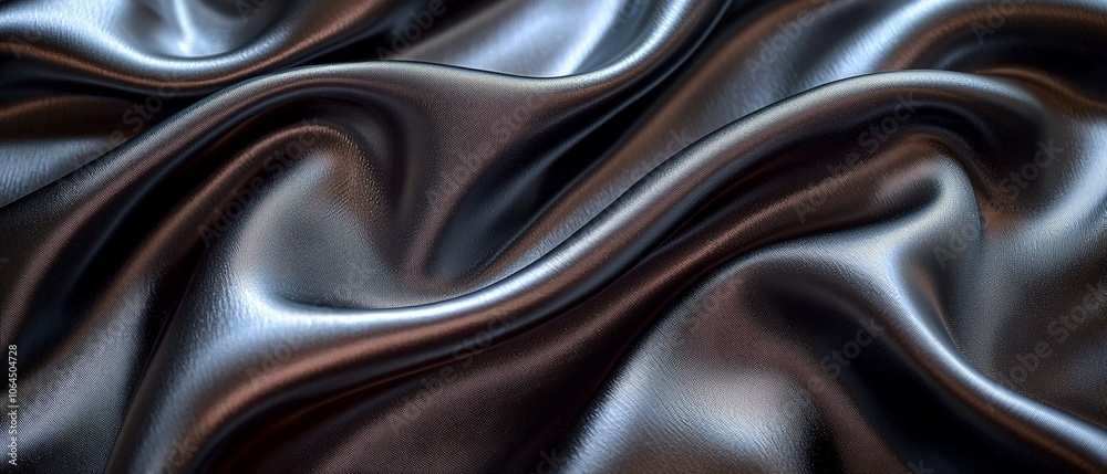 A close-up of flowing, glossy black fabric showcasing smooth textures and reflections. A close-up of flowing, glossy black fabric showcasing smooth textures and reflections.