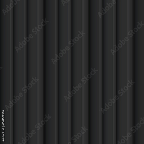 Vector background made of corrugated metal with rich texture of vertical black panels