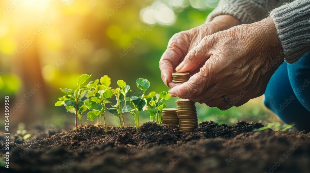 Fototapeta premium Finance for the elderly,Old-age pension, old-age welfare, social welfare, bank, money, piggy, woman, savings, piggy bank, finance, people, banking, piggybank, family, saving, business, coin, couple, 