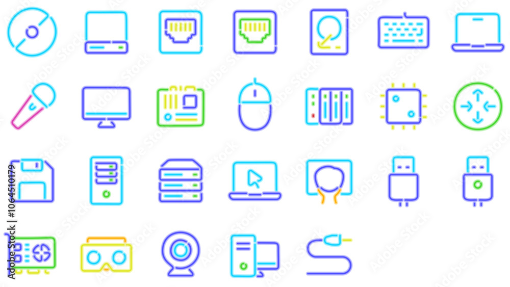 Set of Computer Hardware icons Set of Computer Hardware icons