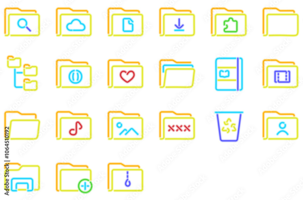 Set of Folders icons Set of Folders icons