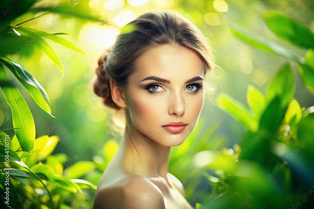 Natural glow, green beauty, room for your message. Natural glow, green beauty, room for your message.