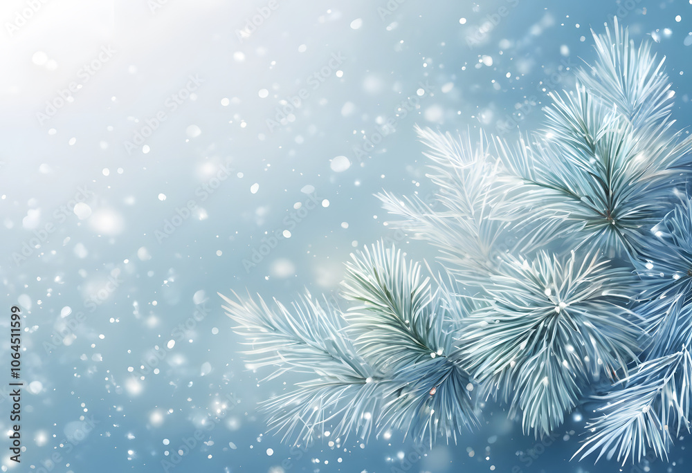 A winter-themed background with snowflakes and pine branches on a blue gradient. A winter-themed background with snowflakes and pine branches on a blue gradient.