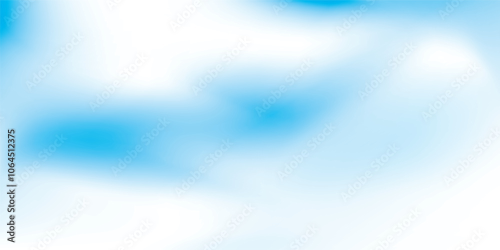 Beautiful clouds, abstract white and blue color gradient background. Vector illustration.