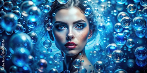 Abstract Blue Bubbles Moving Up | Dynamic Animation Background for Creative Projects, Visual Effects, and Modern Designs