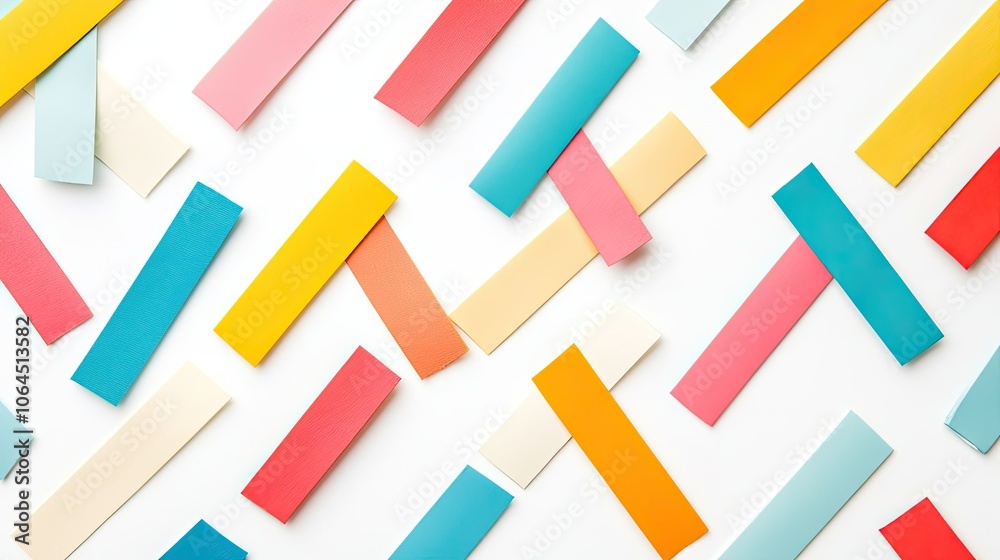 Vibrant Colors of Dynamic Paper Strips on Background Vibrant Colors of Dynamic Paper Strips on Background