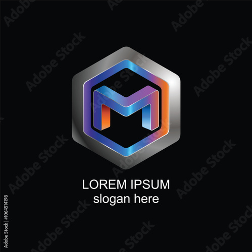 A 3D logo in the shape of an M with a very attractive color