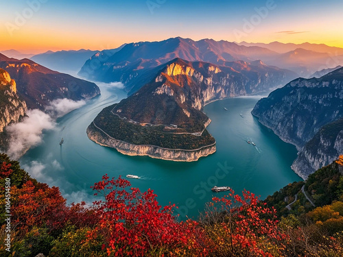 Natural scenery of the Three Gorges in Yichang, Hubei, China