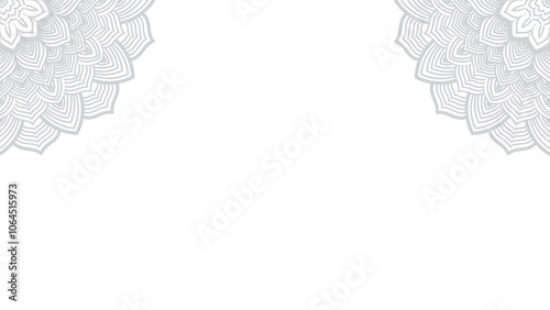 Round mandala on dreamy peach fuzz gradient background. Translucent mesh pattern in the form of a mandala. Mandala with floral patterns.Gradient background with round mandala.Vishal 