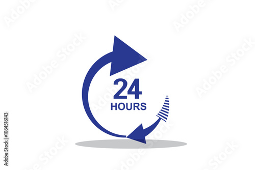 24 hours service vector symbol. 24h service duration sign. 24 h discount offer. same day delivery line icon set. fast 24hr support sign collection.
