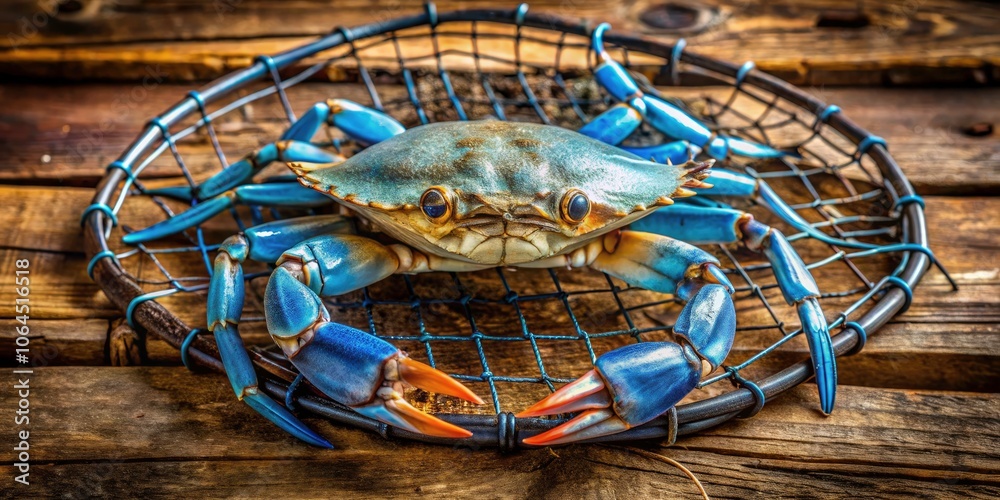 Blue Crab Caught in a Trap - Fresh Seafood Photography, Coastal Cuisine, Ocean Harvest, Marine Life, Culinary Inspiration, Seafood Lovers, Trap Fishing, Blue Crab Delicacies, Nature's Bounty Blue Crab Caught in a Trap - Fresh Seafood Photography, Coastal Cuisine, Ocean Harvest, Marine Life, Culinary Inspiration, Seafood Lovers, Trap Fishing, Blue Crab Delicacies, Nature's Bounty