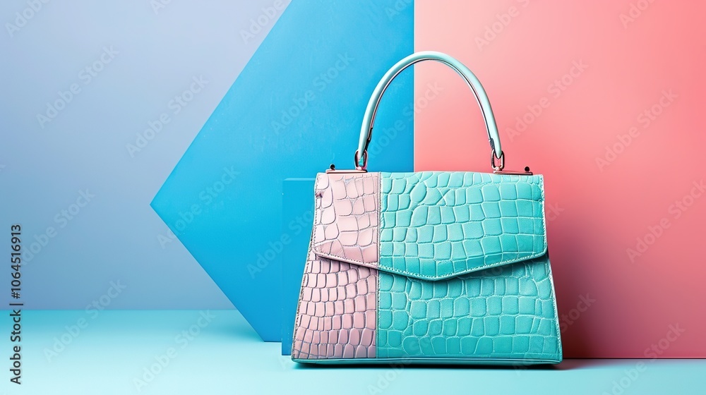 A handbag on the background presents a stylish and practical accessory. A chic item that combines fashion and functionality.
