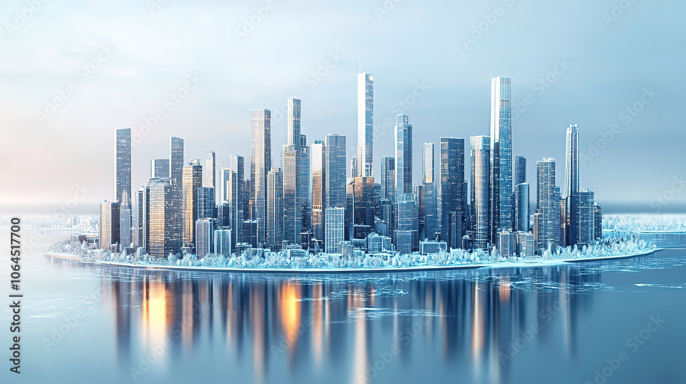 Fototapeta premium Smart City 3D Miniature Model