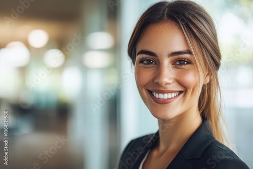 Smiling elegant confident young professional Korean business woman