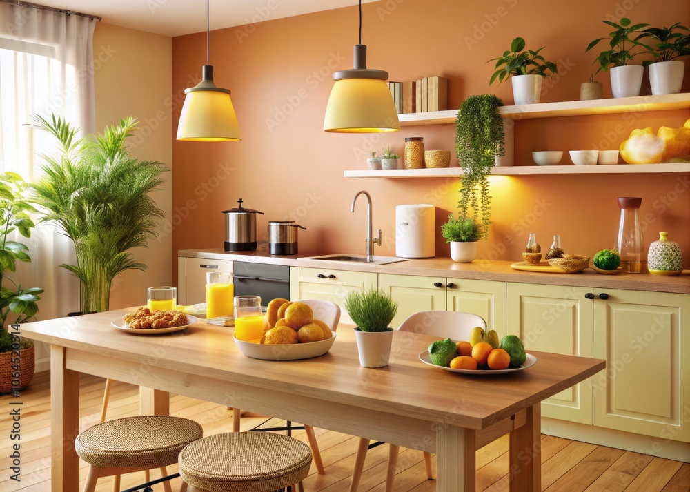 Cozy Kitchen Table with Snacks and Juicer in Soft Colors - Minimalist Photography for Home Decor Inspiration Cozy Kitchen Table with Snacks and Juicer in Soft Colors - Minimalist Photography for Home Decor Inspiration