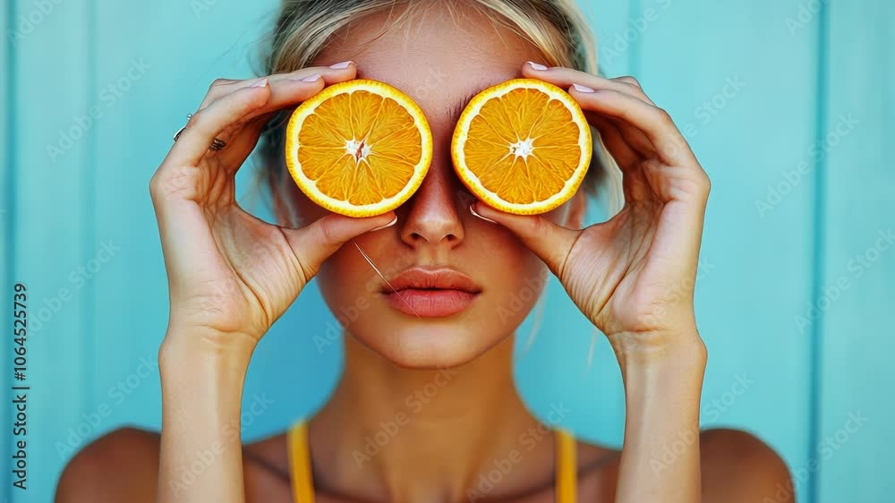 Woman with Orange Slices as Eyes