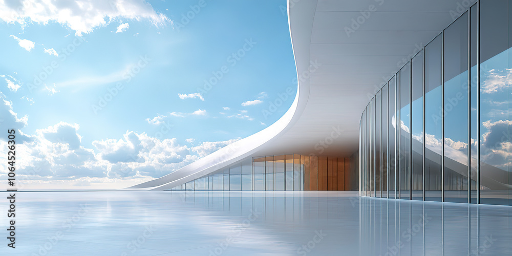 Fototapeta premium Minimalist abstract modern architecture and ground platforms