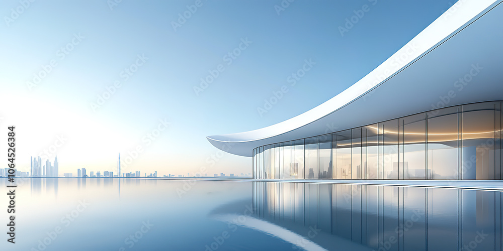 Fototapeta premium Minimalist abstract modern architecture and ground platforms