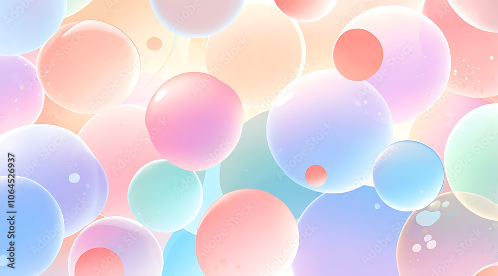 Dreamy Background with Subtle Bubble Shapes and Gentle Color Transitions for a Soft, Airy Feel