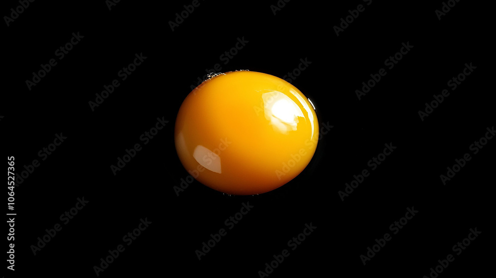 Egg with bright yolk on a simple black background Egg with bright yolk on a simple black background