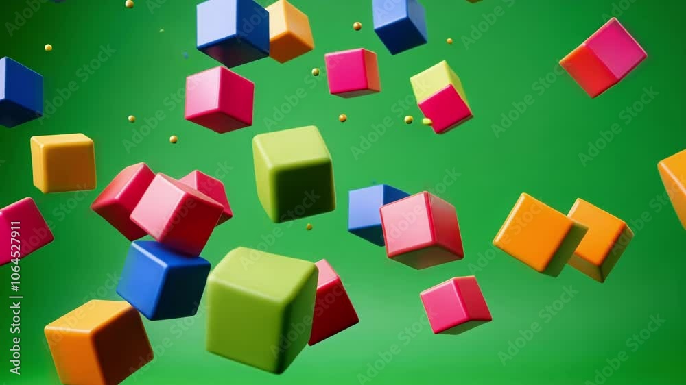 3d rendering of colorful cubes floating against a vibrant green screen background, perfect for visual effects, motion graphics, and creative projects 3d rendering of colorful cubes floating against a vibrant green screen background, perfect for visual effects, motion graphics, and creative projects