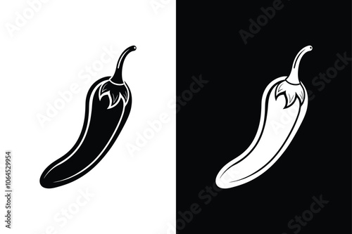 Chili Pepper Vegetables Glyph Icon silhouette vector illustration design.