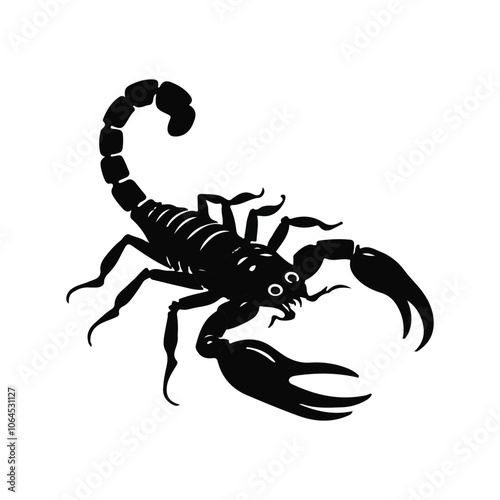 Scorpion silhouette vector on white background