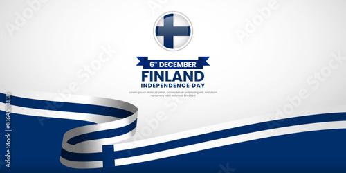 Finland independence day celebration Banner Background with Waving flag and blank text space