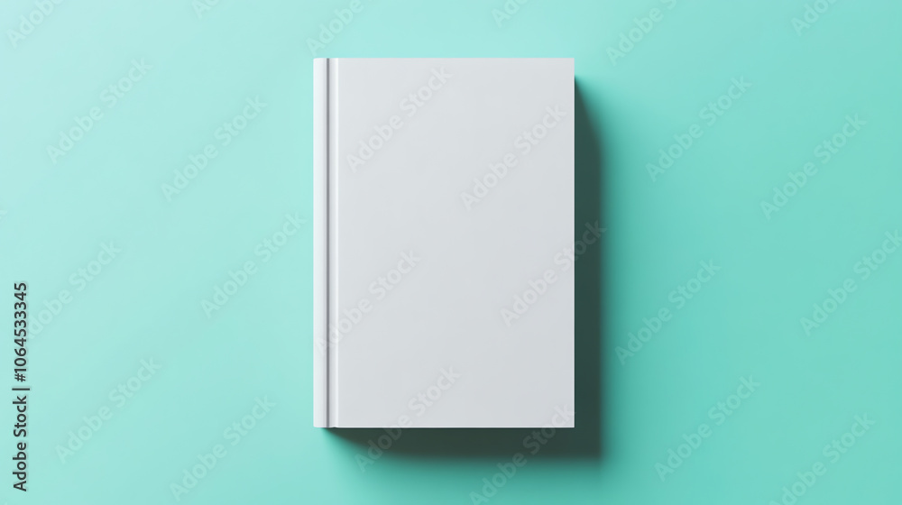 White book mockup on mint background, hardcover template design White book mockup on mint background, hardcover template design