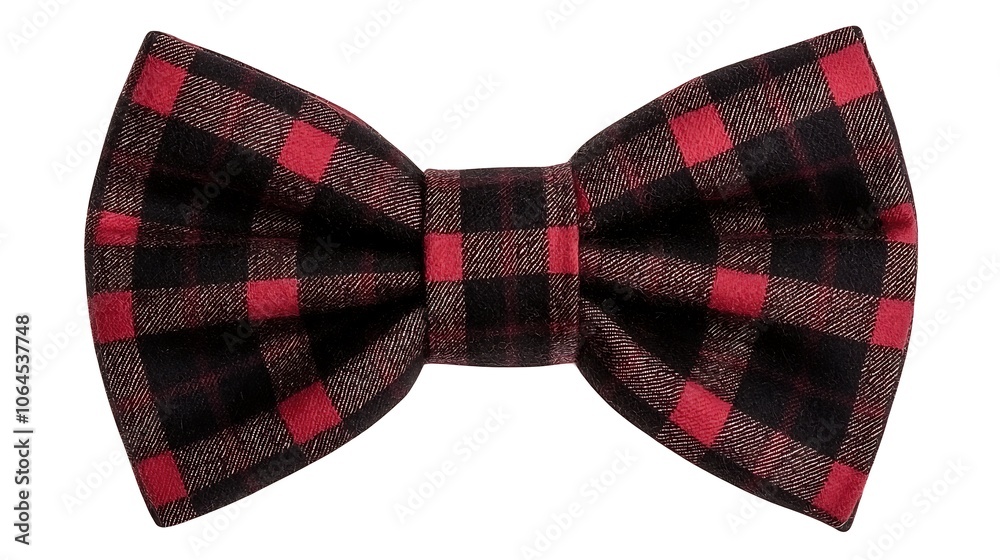 Explore stylish fashion with this eye-catching red and black plaid bow tie accessory Explore stylish fashion with this eye-catching red and black plaid bow tie accessory