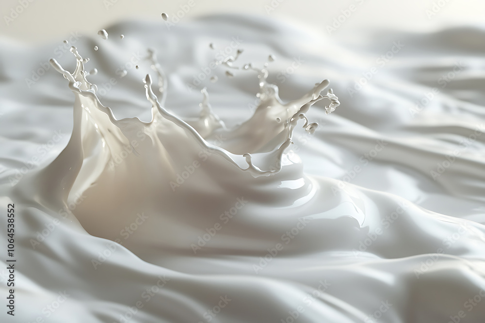Splash of milk or cream  With clipping path. Full depth of field. Focus stacking