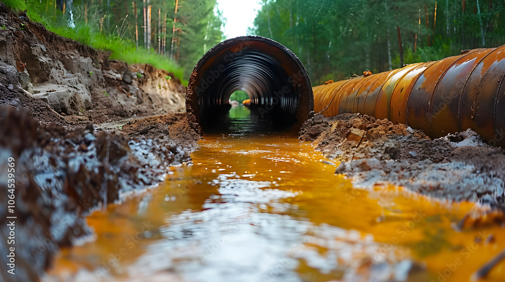 Fototapeta premium Water and Wastewater Pipeline Installation