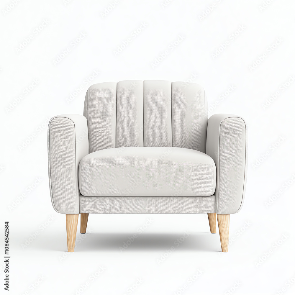 A minimalist grey lounge chair on solid white background, single object A minimalist grey lounge chair on solid white background, single object