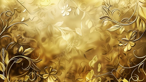 Wallpaper Mural Gold Style Luxury Plant Background - an opulent and enchanting visual. The gold style backdrop with luxurious plants creates a captivating and stylish scene. Torontodigital.ca