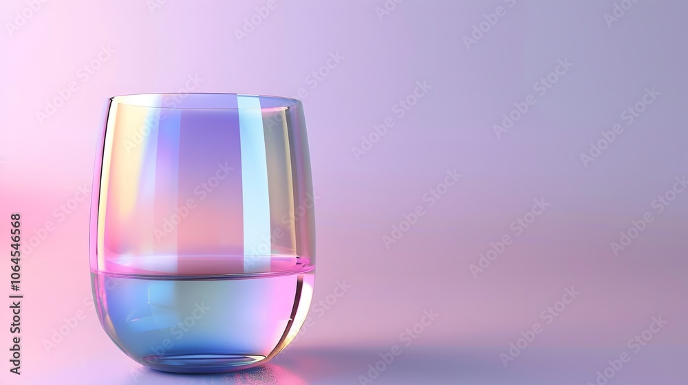 Transparent Glass with Gradient Colors 3D Rendering, 8K