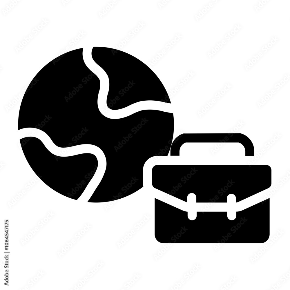 Business globalization Solid Icon Business globalization Solid Icon