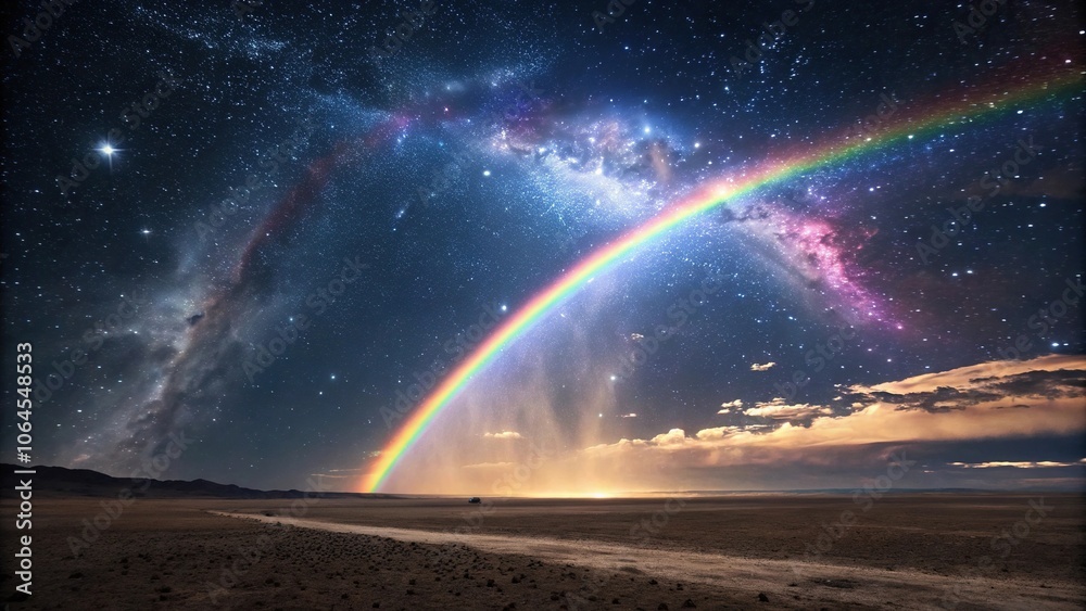 Cosmic rays and charged particles creating a stunning rainbow effect, aurora borealis, shimmering, ethereal Cosmic rays and charged particles creating a stunning rainbow effect, aurora borealis, shimmering, ethereal