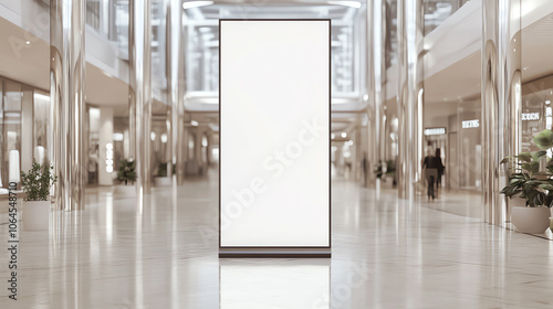 Mockup. Contemporary Advertising Panel in Modern Arcade   photo