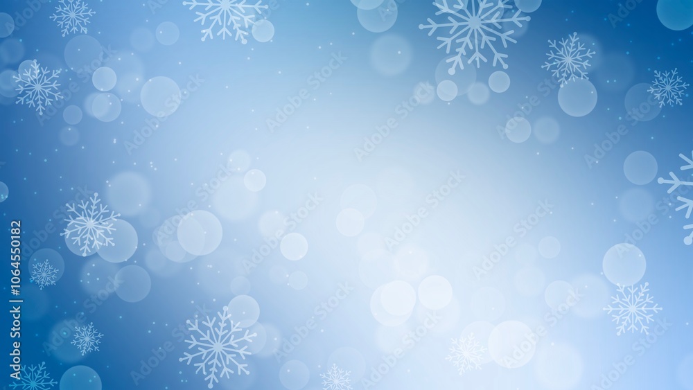 Abstract snowflake with bokeh backgrounds on blue backgrounds in Christmas Holiday , illustration Wallpaper Abstract snowflake with bokeh backgrounds on blue backgrounds in Christmas Holiday , illustration Wallpaper