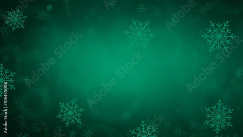 Abstract snowflake with bokeh backgrounds on green backgrounds in Christmas Holiday , illustration Wallpaper